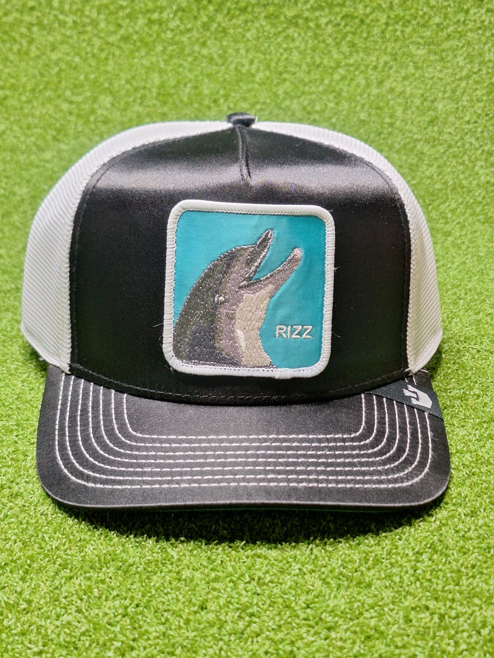 Goorin Bros The Farm Rizzky Bizznizz Dolphin Black/White Trucker Hat - NWT